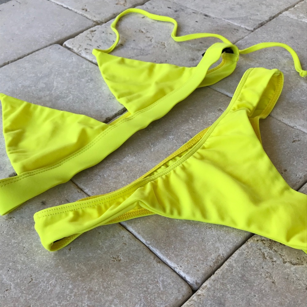 Neon Yellow Swim Set